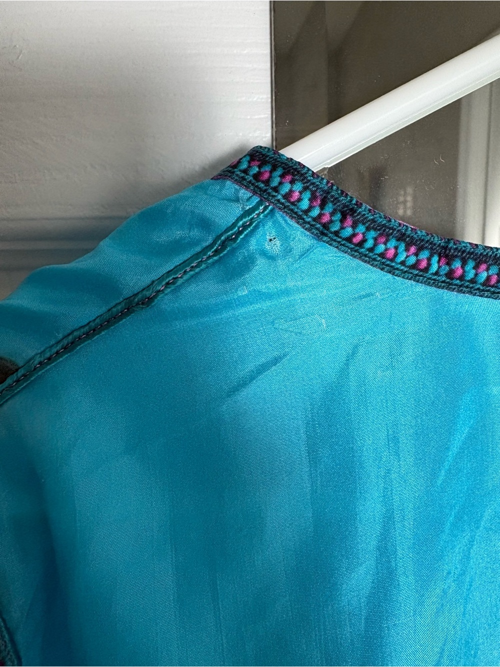 100% Silk Soft Surroundings Women’s Blue & Purple TieDye V-Neck Tunic XL NWT - Picture 6 of 7